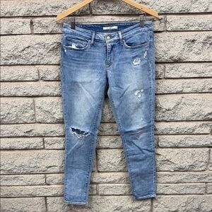 Levi's 711 Light Blue Distressed Skinny Jeans